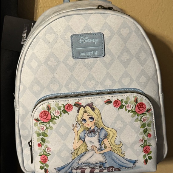 Loungefly Disney Alice in Wonderland Backpack - Blue and White - Picture 1 of 3
